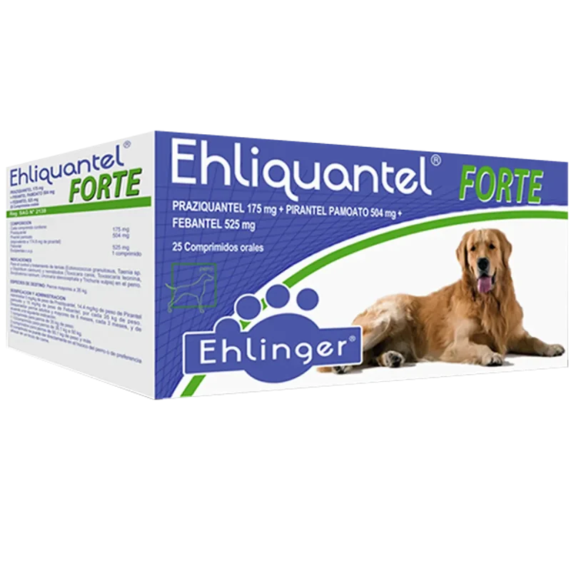 Ehliquantel hasta 10 kg x 25 comp