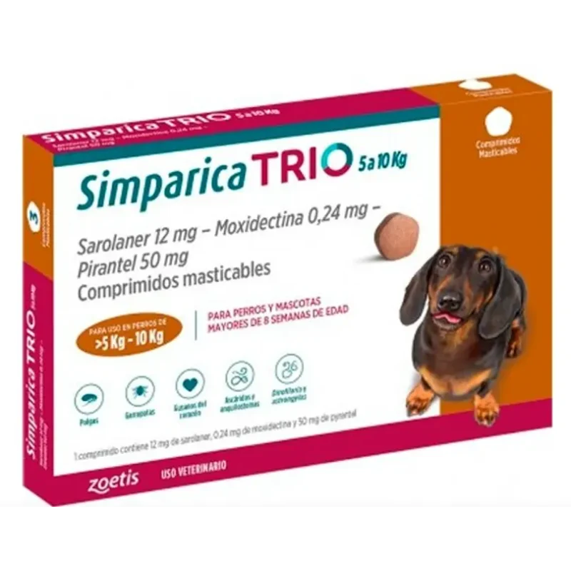 Simparica Trio 3 Comprimido 5,1-10kg