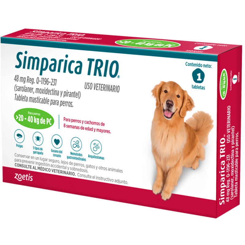 Simparica Trio 3 Comprimido 20,1-40kg